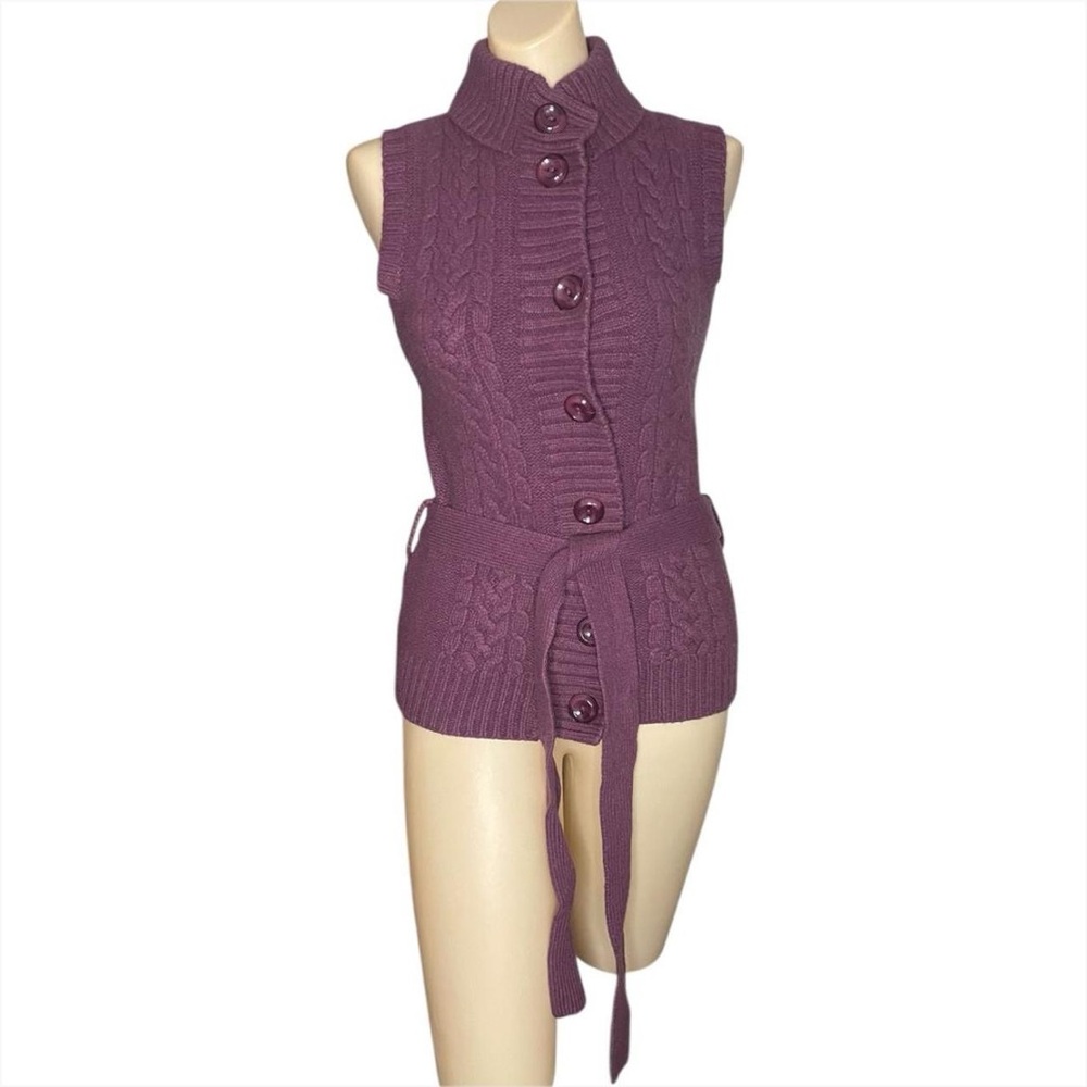 Fossil Purple Knit Button Up Sweater Vest